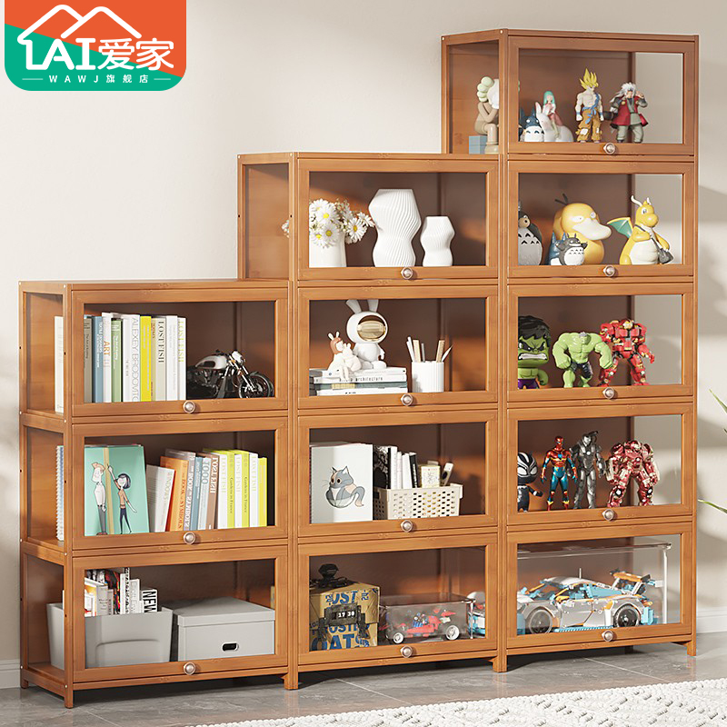 速发模型展压柜示克力陈列柜子展示架非置璃透明家用玻物落地书架