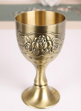 速发古代酒杯二两白酒杯青铜白酒杯烈酒杯一口杯高脚杯刻花小酒盅