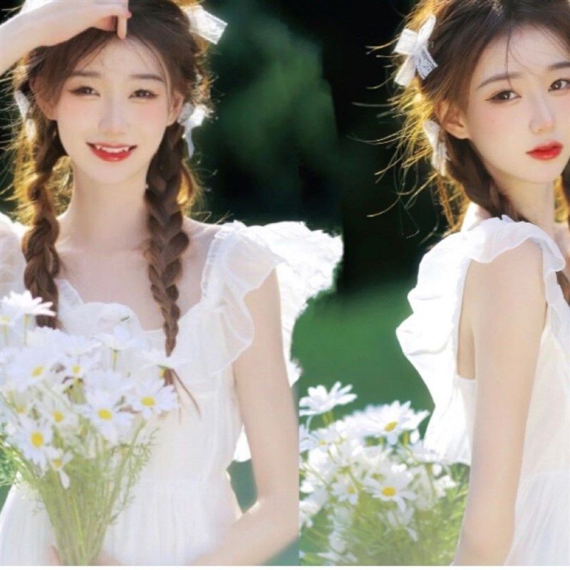 速发白款新娘花捧手旅拍外景 婚纱摄影道具 新色手捧清新花菊