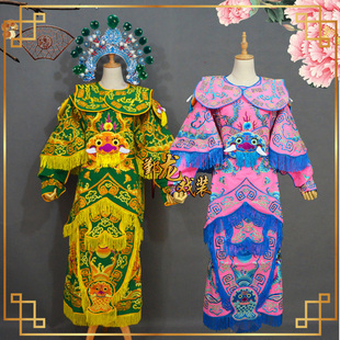 速发京剧男剧戏曲服金宝绣花勾装 武生戏改良靠将军文明靠