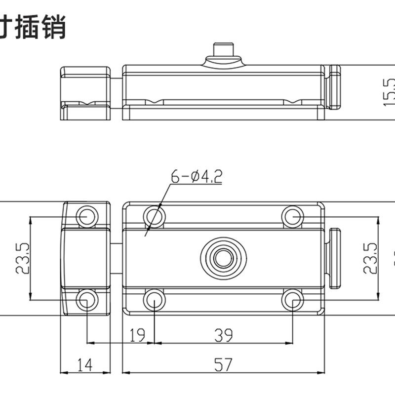 速发04不锈钢4寸自动弹簧按钮式圆形插销 LS406/406按钮式明装门