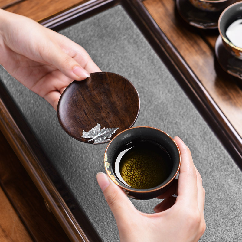 速发黑檀实木茶垫杯垫茶杯垫茶道功夫茶杯托茶托创意茶具配件木质