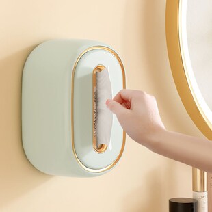 速发新款 桌面壁挂弹卧纸巾盒家用客时餐厅簧室抽纸盒厅尚挂墙纸抽