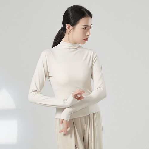 速发舞练功服高领长上舞蹈服古典舞形体教师袖课训练服