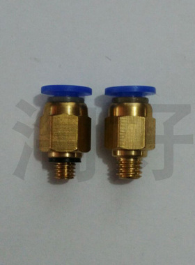 热销气动快插快速气管接头 PC4-M5 M6 螺纹直通插4MM管接口M5 M6