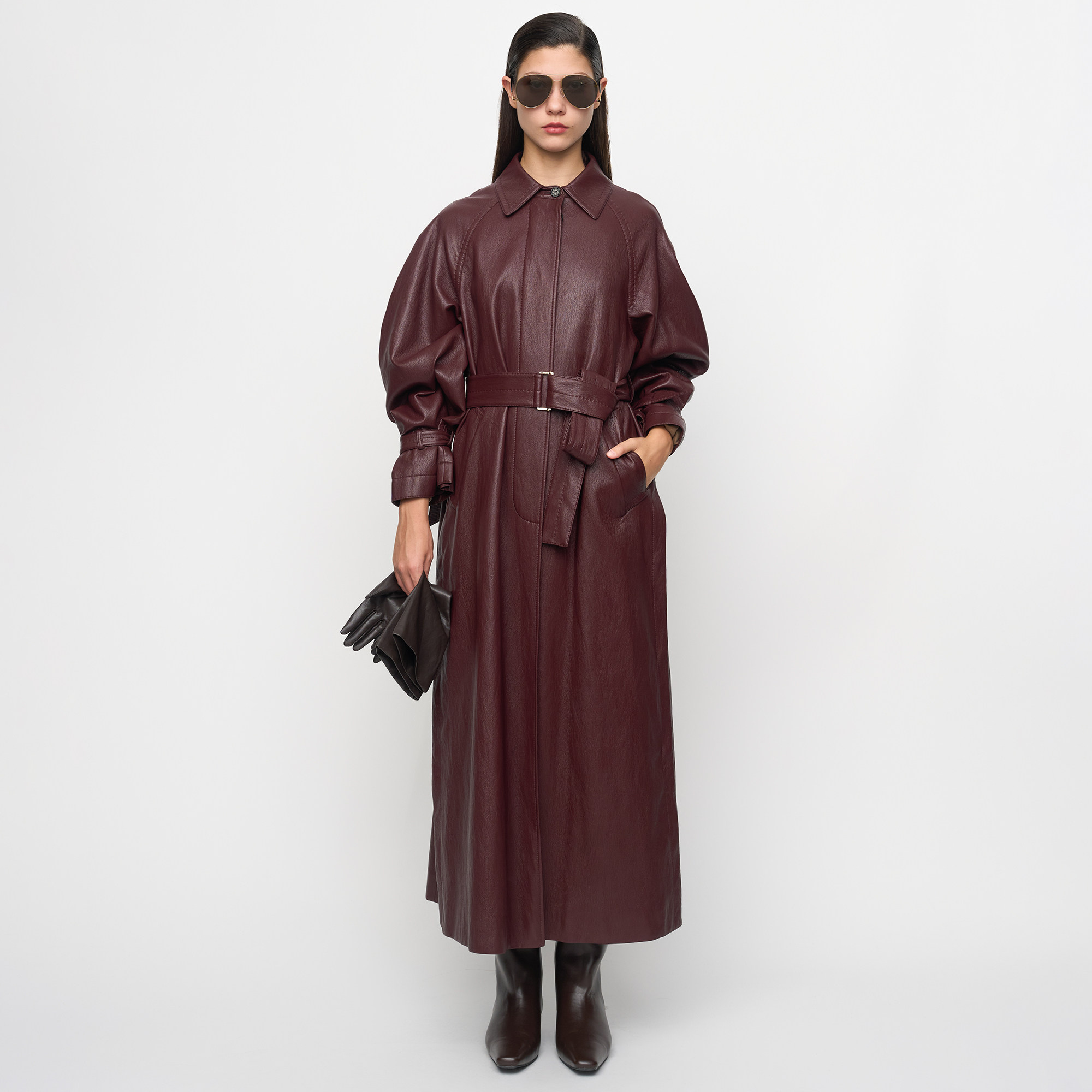 SIQIYOUNG权力的游戏-女王战袍长款皮衣外套酒红收腰复古收腰现货,女装/女士精品,皮衣,淘宝优惠券,粉丝福利购,淘宝优惠卷