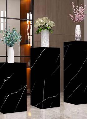 岩板花架商场酒店走廊饭厅大型落地摆件雕塑底座办公室客厅装饰品