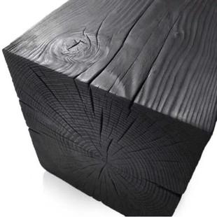 实木墩子花架花几 原木置物摆件底座 方形木桩展示台踏板树桩坐凳