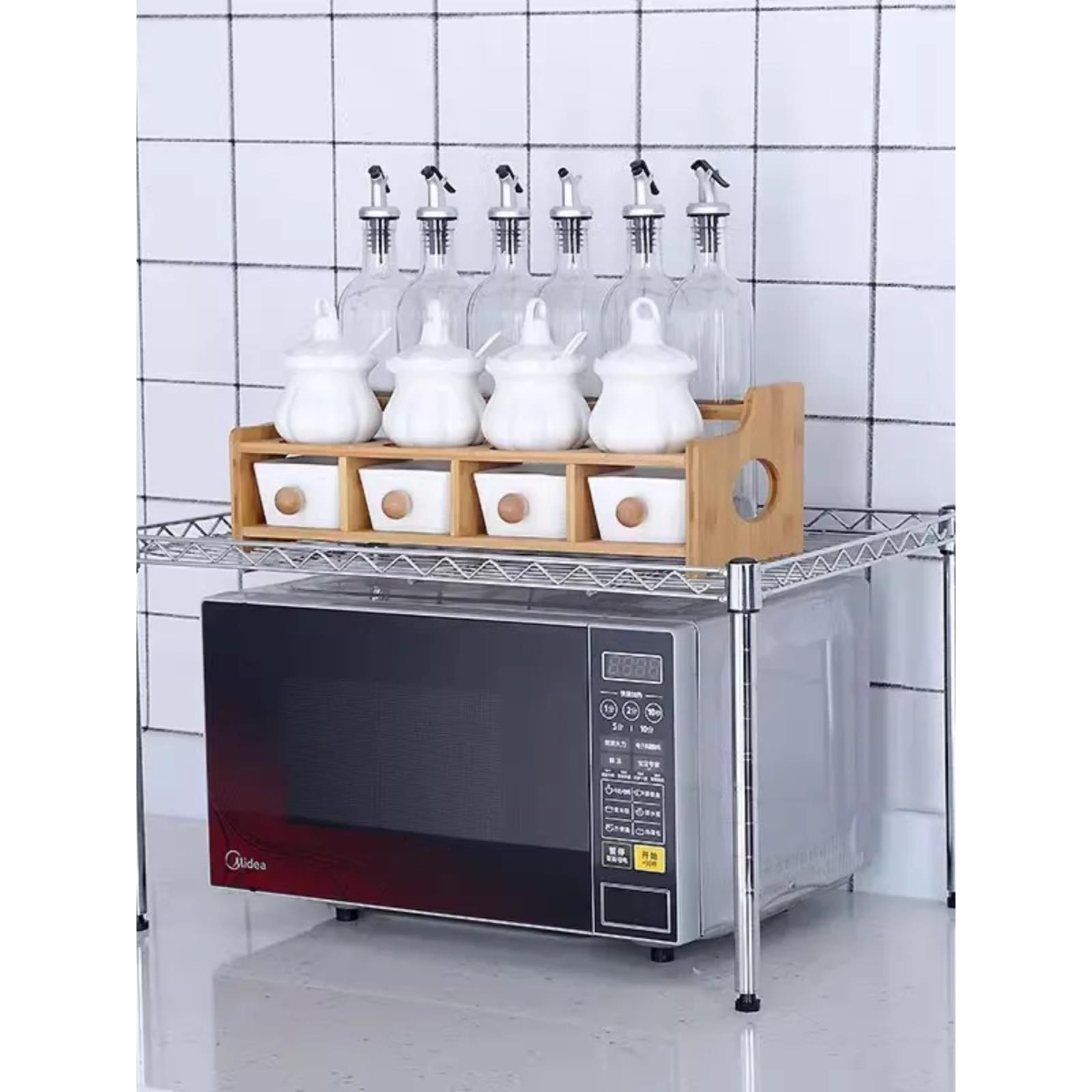 厨房置物架一层台面灶台架微波炉烤箱架橱柜衣柜隔层分层单层锅架