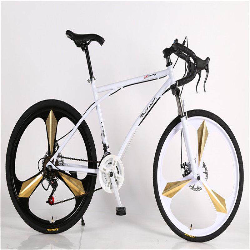 公路自行车男双碟刹弯把减震复古赛女式死飞变速竞速跑青少年单车