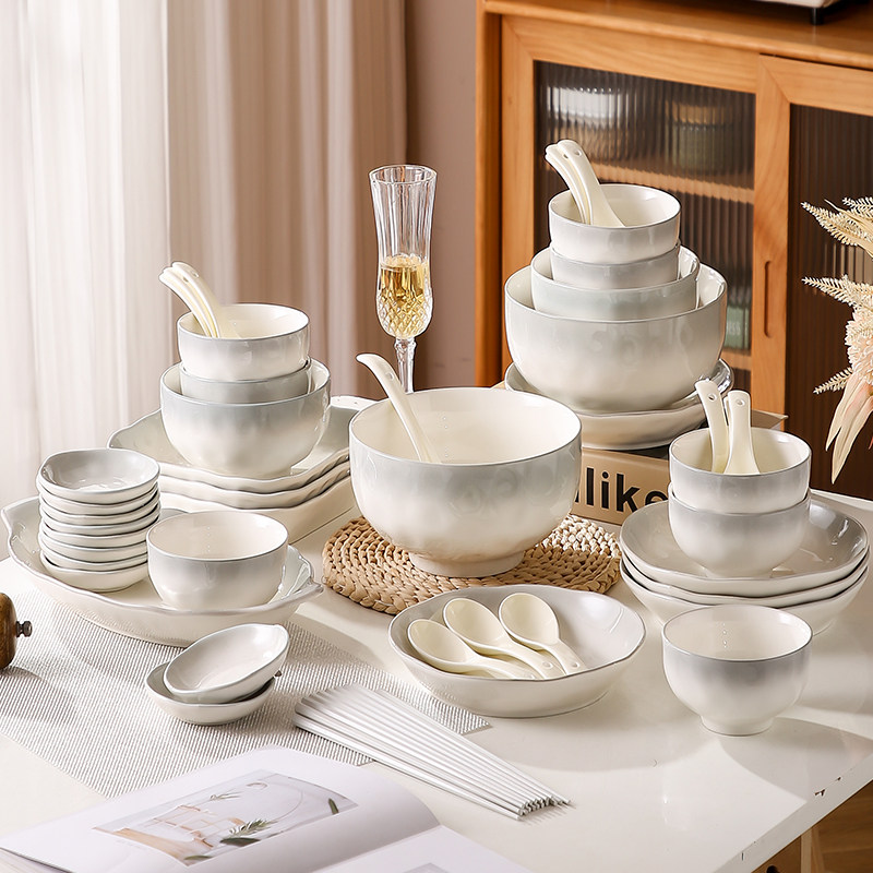 乔迁新居之礼釉下彩餐具套装碗家用2025新款高级感盘碗碟结婚礼物