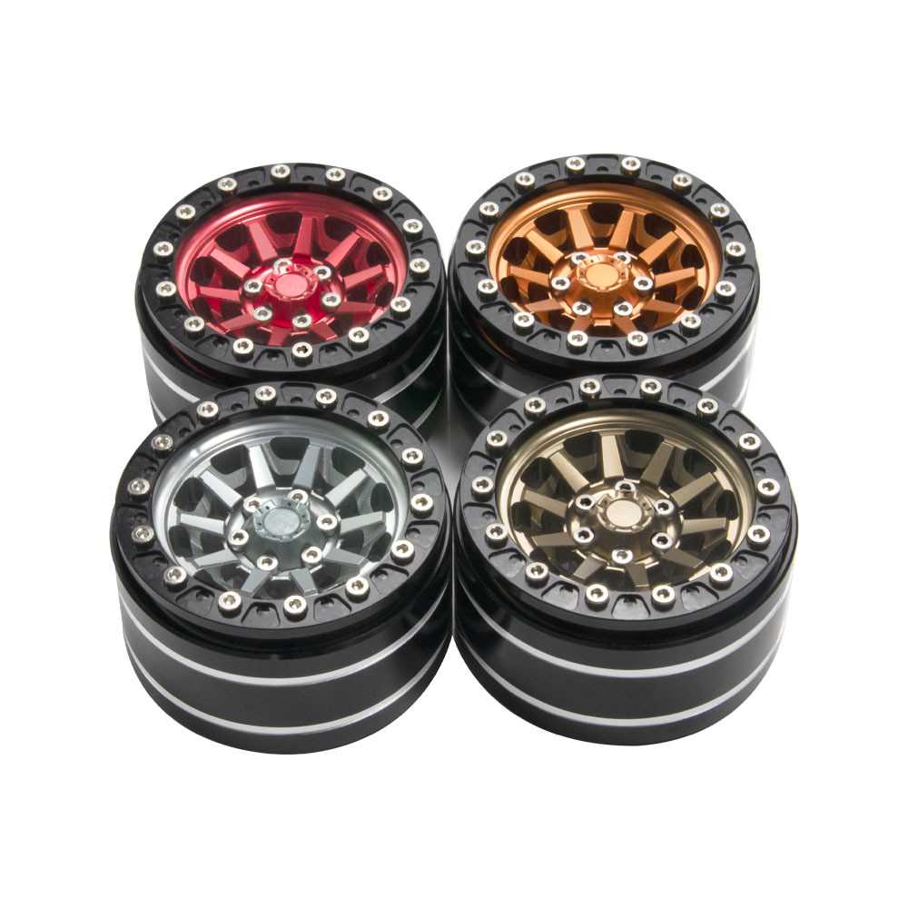 1.9寸RC攀爬车仿真铝合金轮毂 1/10 SCX10 TRX4 通用曲面毒蛇轮毂