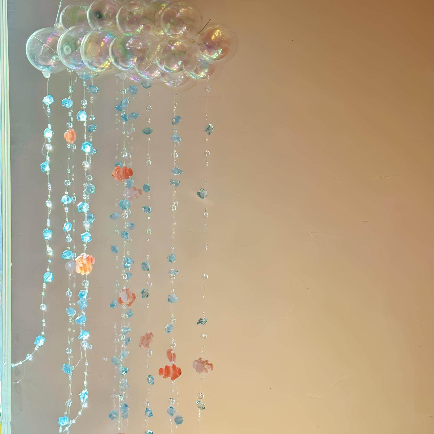 【会下小鱼的云朵】梦幻手工diy幻彩许愿 泡泡装饰风铃小夜灯礼物,家居饰品,吊饰/挂饰,淘宝优惠券,粉丝福利购,淘宝优惠卷