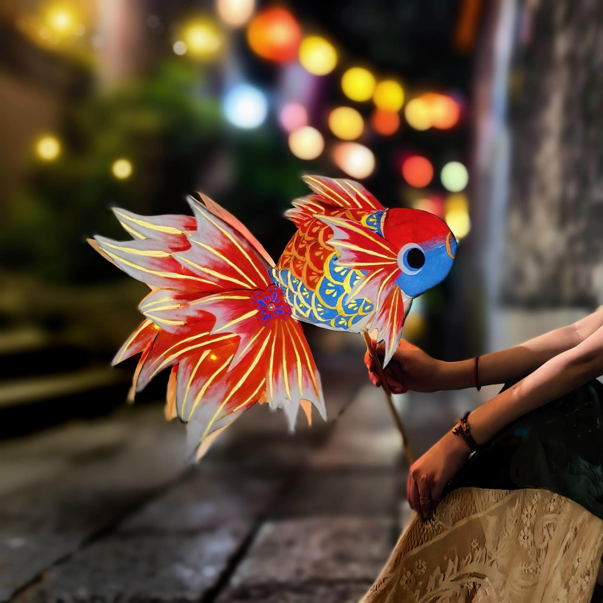 「木子手作」鱼灯笼非遗 金鱼灯 diy手工灯笼 中秋节灯笼diy 手提