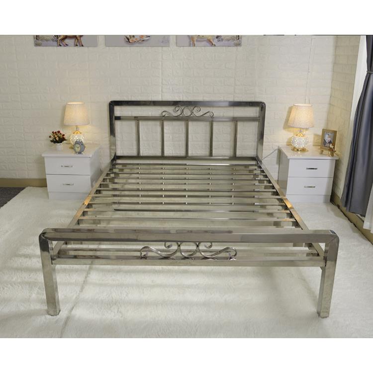 tyy00008铁V锈钢床1.8米1.5米双人床加厚304式欧现不代简约艺床出