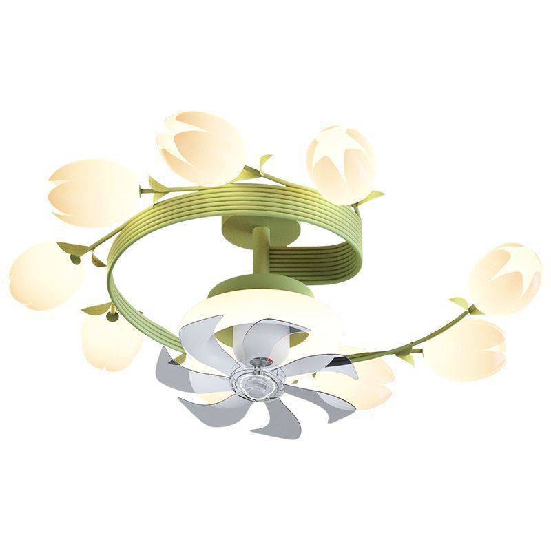 客厅风扇灯田园风铃兰大厅吸顶灯简约奶油风卧室餐厅全屋灯具套餐