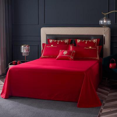 a绒类婚庆100S53棉长棉四件套纯全棉床玫瑰刺绣结婚被套床单上用