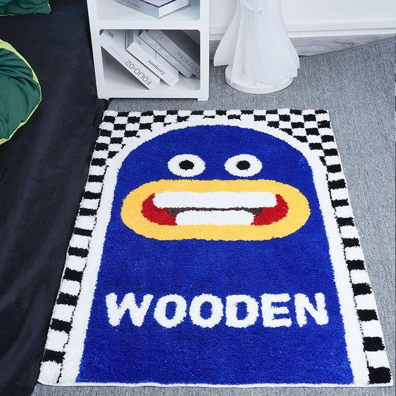 卡通植绒地室毯簇绒浴脚垫卧簇室地绒地毯客厅地毯机272织毯吸水