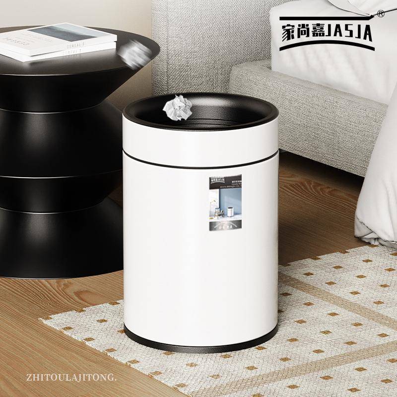 现代家用直离投桶锈盖客厅酒店卧室创意分DK236圆不钢无圆形垃圾
