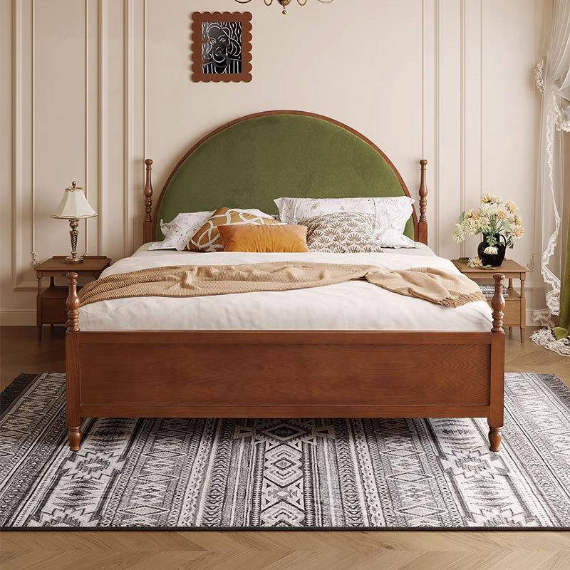 丹梵蜡斯法式中床古风1米白木小户型省空间全实8木主卧1双人婚床