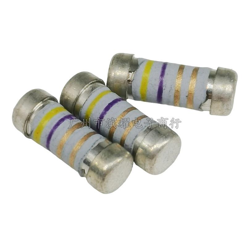 片保险贴绕电阻0410圆2线W50410贴片6R68R100R200R5%晶无引线