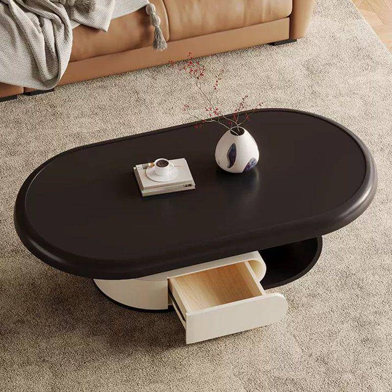 T师K688#868#轻奢仿木新款椭圆形奶油实茶几现代简约设计小户型客