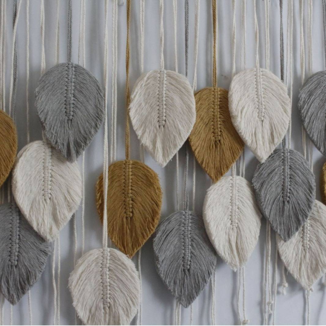 新款手工编织树叶挂毯  波西米亚风家居挂饰民宿卧室墙壁装饰壁挂