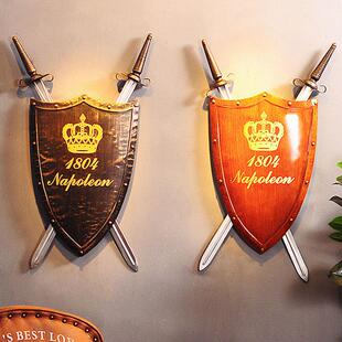 罗马盾牌刀剑挂饰工业风墙面装饰墙壁墙上酒吧覆古创意挂件壁饰