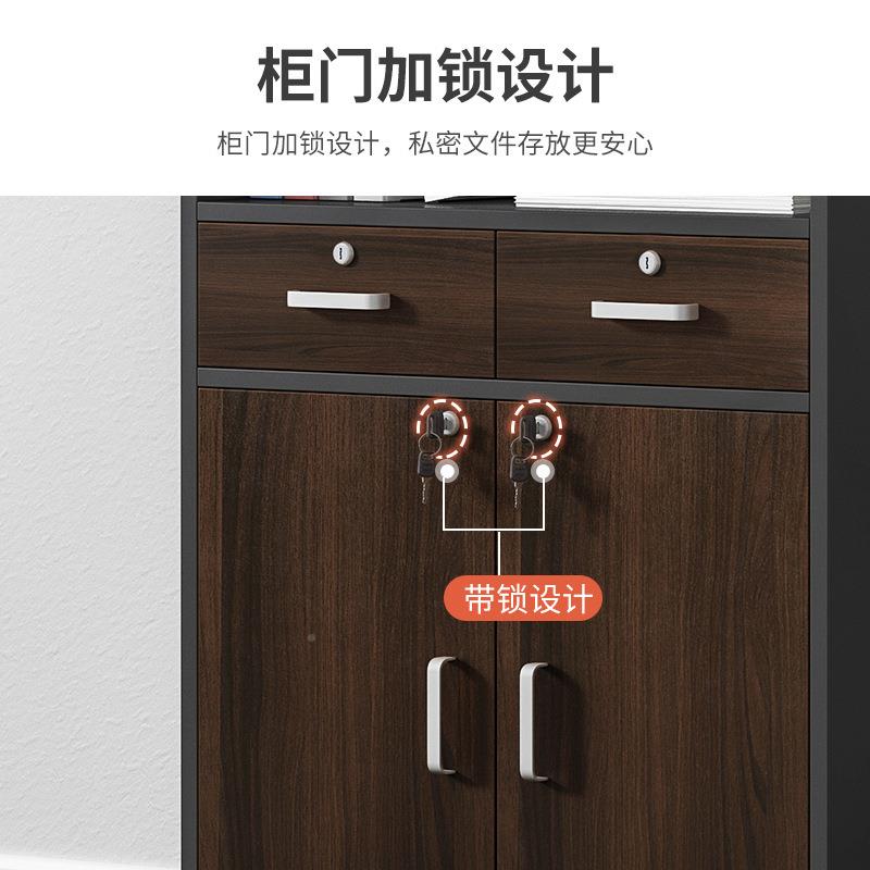 G306文件柜办公室带抽屉边带锁矮柜木质资料柜纳打印机档案收柜隔