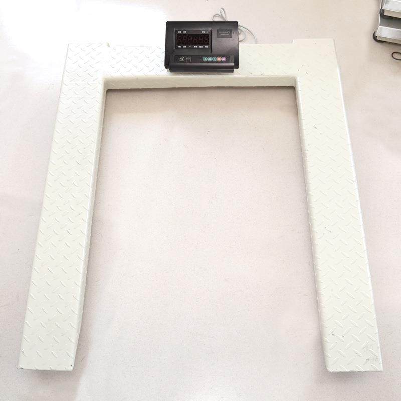 U型电子秤带滚轮移动式出口平台秤U型小磅秤2吨可手提便捷地磅秤