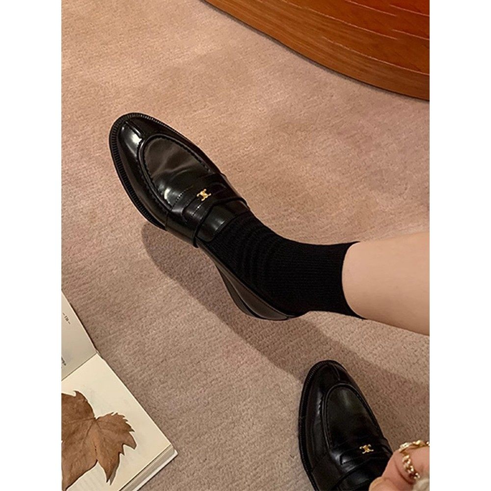 香港乐福鞋女士春秋季适合搭配英式低跟厚跟平底鞋法式覆古系带小,女鞋,乐福鞋（豆豆鞋）,淘宝优惠券,粉丝福利购,淘宝优惠卷