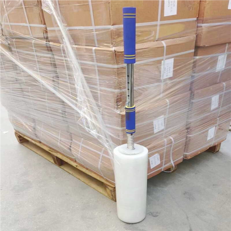 伸缩手持加长杆托盘缠绕膜器拉伸膜围膜缠膜打包神器工具打包装机