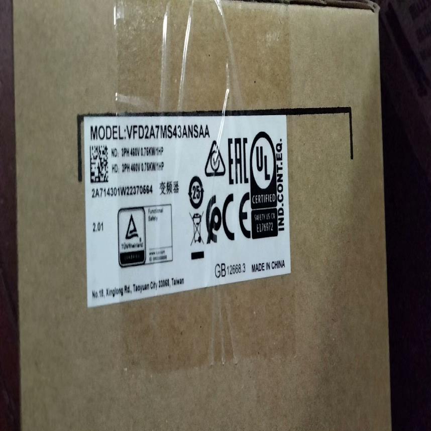 议~VFD2A7MS43ANSAA全新台达变频器0.75KW