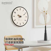 E奢MITDOOG奶墙油风客厅墙面装 时钟简饰约挂钟表创意家用轻挂钟