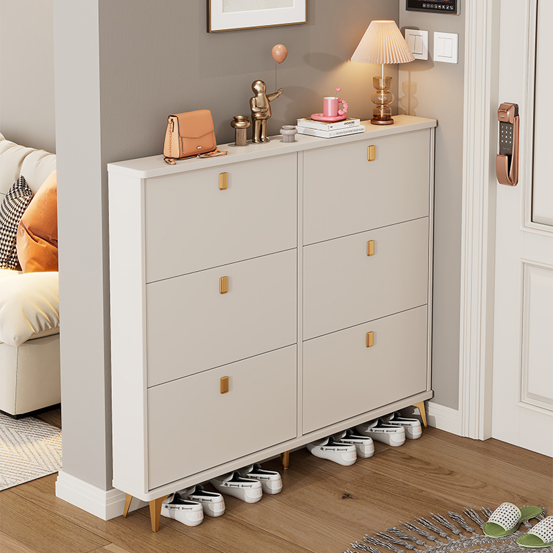 奶油风超薄鞋柜家用门口入户翻斗式玄关柜一体收纳神器省空间鞋架