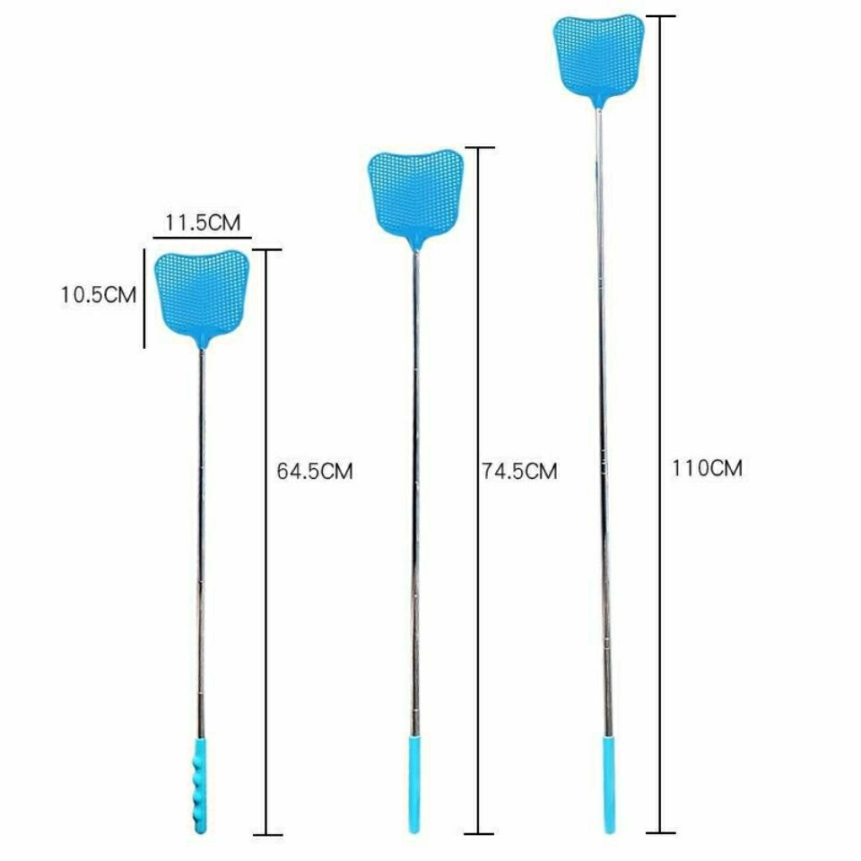 蝇拍子加长款加厚加长便伸缩不锈钢苍蝇拍创意家用灭蚊拍手动网面