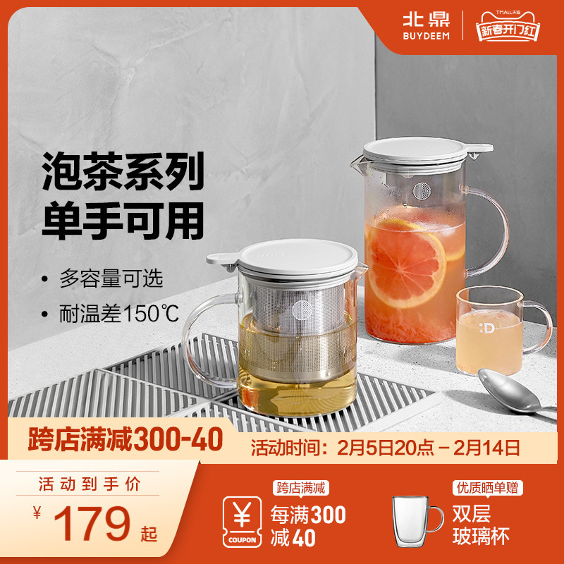 泡茶壶玻璃茶壶家用过滤耐温差150℃茶具冲茶器花果茶杯水壶