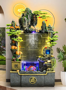 假山流水喷泉办公室装饰幕墙鱼缸客厅招财开业循环水景观乔迁摆件