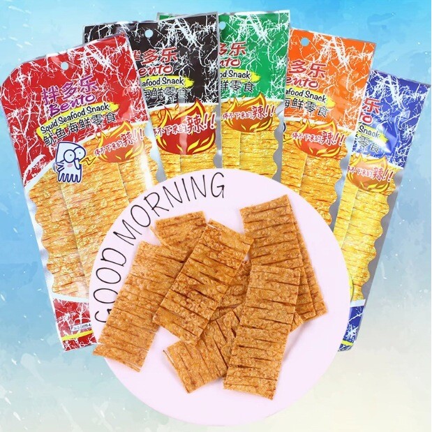 泰国进口bento拌多乐超味鱿鱼片20g*10包 辣味手撕即食鱿鱼干特产