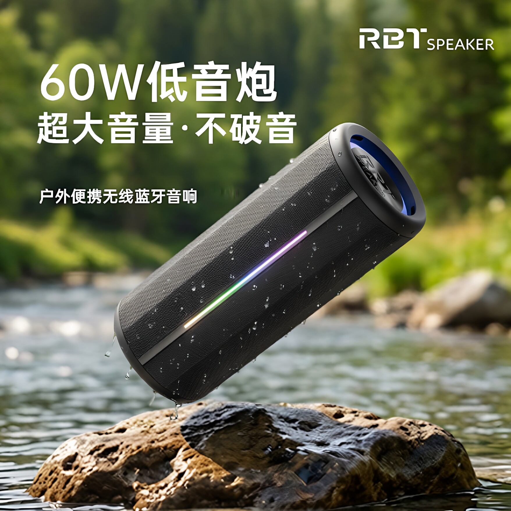 RBTSPEAKER H30蓝牙音响大音量重低音炮户外防水便携高音质小音箱