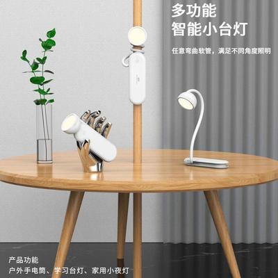护眼暖白双光源带输出便携式学生专用宿舍学习LED台灯手握式电筒