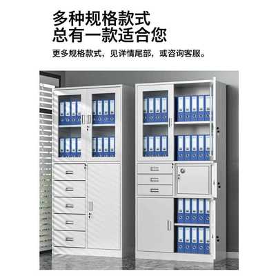 铁皮文件柜办公室会计凭证柜资料档案柜带锁车位收纳铁柜子储物柜