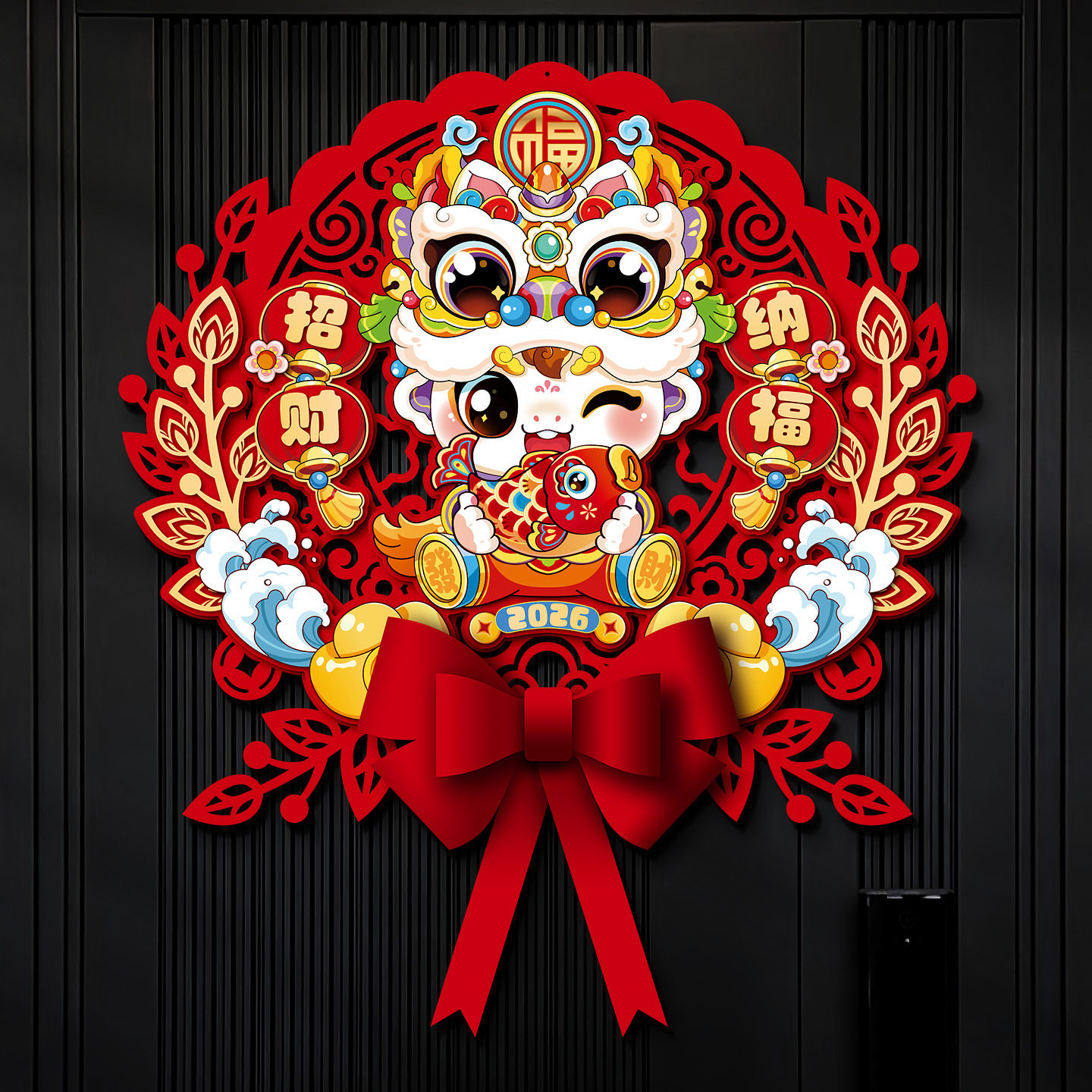 马年福字门贴2026新款立体生肖福贴新年过年装饰春节家居用品布置