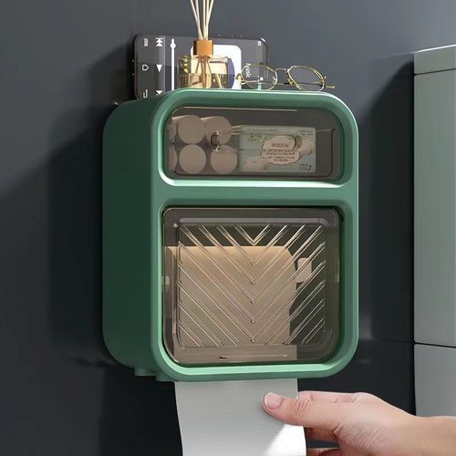 卫生间厕纸盒厕所纸巾盒抽纸盒卫生纸置物架卷纸防水壁挂式免打孔