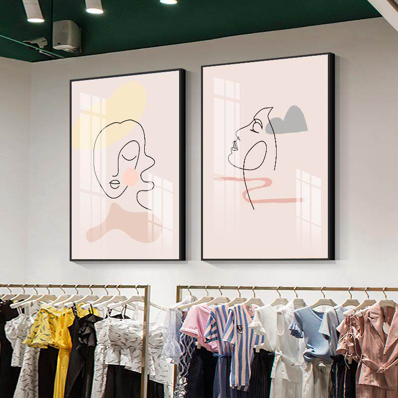 定做服装店装饰画网红直播挂间女现代装饰画