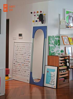 Ji Zenoon设计家居客厅入口落地镜全身镜多巴胺装饰挂镜窄镜