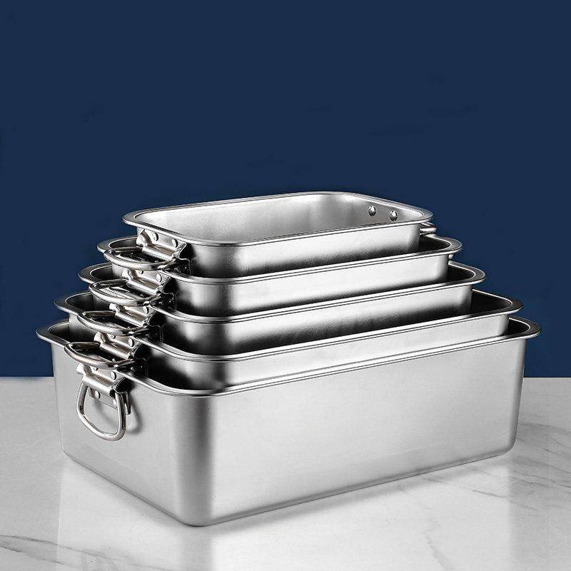 304不锈钢带把手配盖方盆长方形托盘商用收碗筷餐盆食物周转方盆,餐饮具,盆,淘宝优惠券,粉丝福利购,淘宝优惠卷