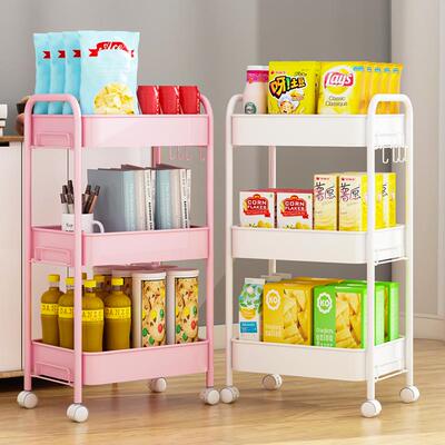 零食置物架客厅高颜值可移动家用网红小推车落地收纳层架多层架子