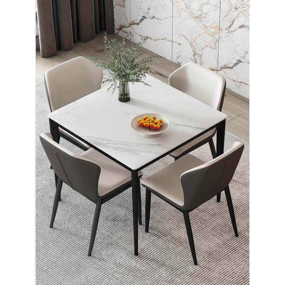 岩板简约现代正方形休闲设计师洽谈桌北欧家用亮光小户型餐桌方桌,住宅家具,岩板餐桌,淘宝优惠券,粉丝福利购,淘宝优惠卷