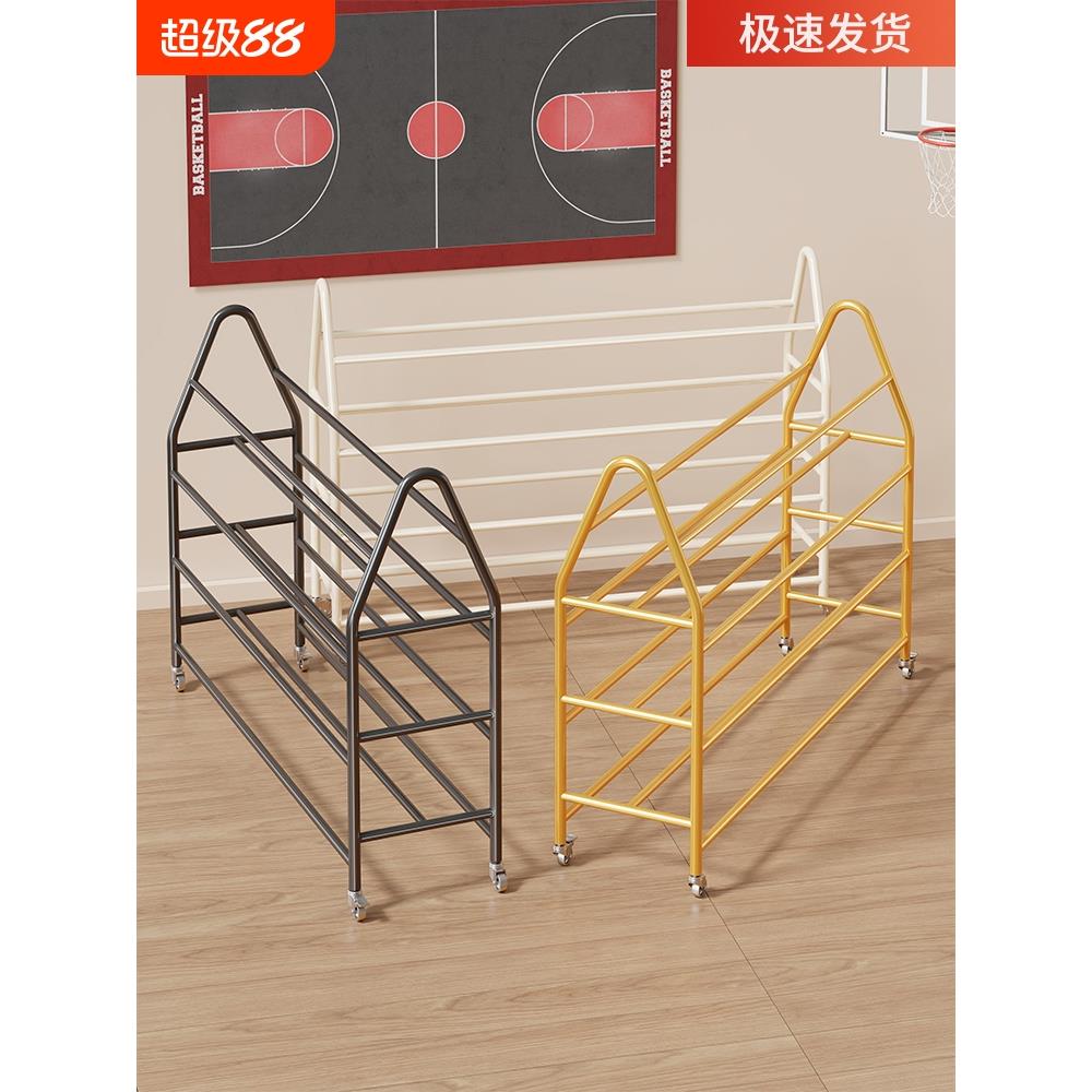 篮球收纳架幼儿园排球足球置物架可移动推车球类整理架大容量滑轮